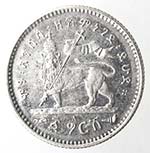 Monete Estere. Etiopia. 1 gersh 1908. Ag. ... 