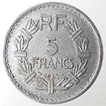 Monete Estere. Francia. 5 Franchi 1945. Al. ... 