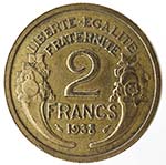 Monete Estere. Francia. 2 Franchi 1938. ... 