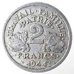Monete Estere. Francia. 2 Franchi 1944. Al. ... 