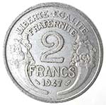 Monete Estere. Francia. 2 Franchi 1947. Al. ... 