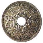 Monete Estere. Francia. 25 Centimes 1920. ... 
