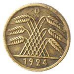 Monete Estere. Germania. 5 Pfennig 1924. Ae. ... 