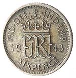Monete Estere. Gran Bretagna. Giorgio VI. 6 ... 