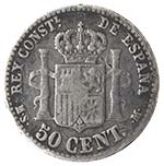 Monete Estere. Spagna. Alfonso XII. 50 ... 