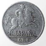 Monete Estere. Spagna. 10 Cents 1940. Al. ... 