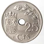 Monete Estere. Spagna. 25 Centesimi 1937. ... 