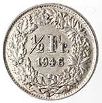 Monete Estere. Svizzera. Mezzo Franco 1946. ... 