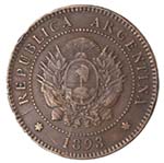 Monete Estere. Argentina. Centavos 1893. Ae. ... 