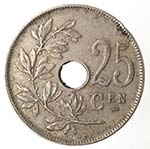Monete Estere. Belgio. 25 Centesimi 1922. ... 