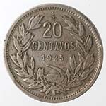 Monete Estere. Cile. 20 Centavos 1925. ... 