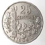 Monete Estere. Francia. 25 Centimes 1904. ... 