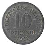 Monete Estere. Germania. 10 Pfennig 1919. ... 