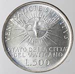 Vaticano. Sede Vacante 1963. 500 lire. Ag. ... 