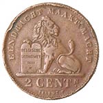 Monete Estere. Belgio. 2 Centimes 1910. Ae. ... 