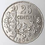 Monete Estere. Francia. 25 Centimes 1904. ... 