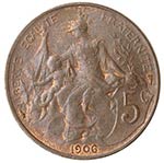 Monete Estere. Francia. 5 Centimes 1906. Ae. ... 
