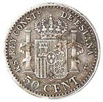 Monete Estere. Spagna. Alfonso XIII. 50 ... 