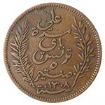 Monete Estere. Tunisia. 5 Centimes 1891. Ae. ... 