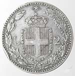 Casa Savoia. Umberto I. 1878-1900. 2 Lire ... 