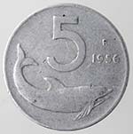 Repubblica Italiana. 5 lire 1956. It. Gig ... 