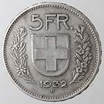 Monete Estere. Svizzera. 5 Franchi 1932. Ag ... 