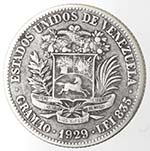 Monete Estere. Venezuela. 2 Bolivares 1929. ... 