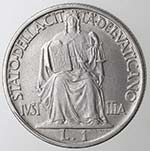 Vaticano. Pio XII. 1 Lira 1942. Ac. SPL. ... 