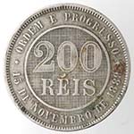 Monete Estere. Brasile. 200 Reis 1889. ... 