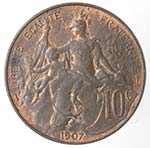 Monete Estere. Francia. 10 Centimes 1907. ... 