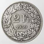 Monete Estere. Svizzera. 2 Franchi 1939. Ag. ... 