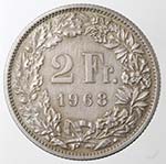 Monete Estere. Svizzera. 2 Franchi 1968. ... 