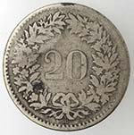 Monete Estere. Svizzera. 20 Rappen 1850. Mi. ... 
