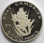 Monete Estere. Comore. 5.000 Franchi 1976. ... 