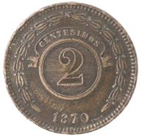 Monete Estere. Paraguay. 2 centavos 1870. ... 