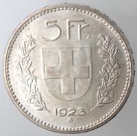 Monete Estere. Svizzera. 5 Franchi 1923. Ag. ... 
