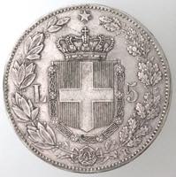 Casa Savoia. Umberto I. 1878-1900. 5 Lire ... 