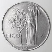 Repubblica Italiana. 100 Lire 1961. Ac. Gig. ... 