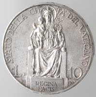 Vaticano. Pio XI. 1922-1938. 10 Lire 1930. ... 