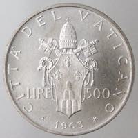 Vaticano. Paolo VI. 1963-1978. 500 Lire 1963 ... 