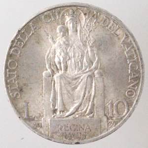 Vaticano. Pio XI. 1922-1938. 10 Lire 1930. ... 