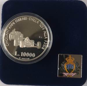 San Marino. 10.000 Lire 1998. 50 anni di ... 