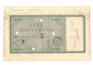 Banconote. C. D. P. Buono da 10.000 Lire ... 