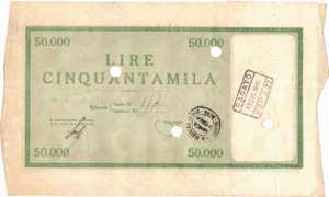 Banconote. C. D. P. Buono da 50.000 Lire ... 