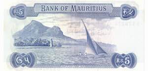 Banconote. Estere. Mauritius. 5  Rupie 1967. ... 