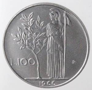Repubblica Italiana. 100 lire 1966. Ac. Gig. ... 
