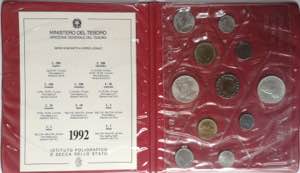 Repubblica Italiana. Serie divisionale 1992. ... 