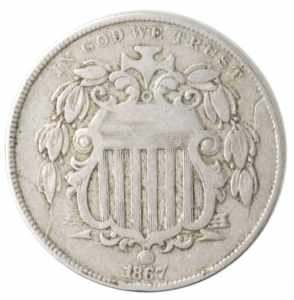 Monete Estere. USA. 5 Centesimi 1867 con ... 