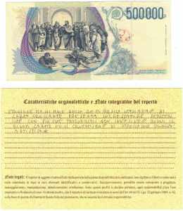 Cartamoneta. Repubblica Italiana. 500000 ... 