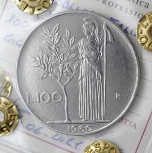 Repubblica Italiana. 100 lire 1960. Ac. Gig. ... 